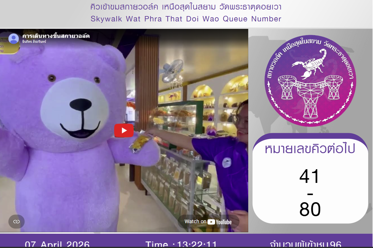 Skywalk Doiwao ticket and queue management system